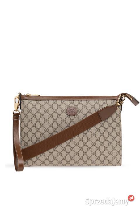 Beżowa Torba na ramię z monogramem Torby i torebki Świdnica