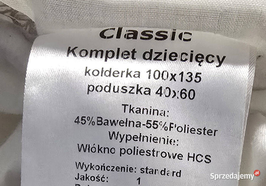 Kołderka CLASSIC Całoroczna Senna Baby 100x35 Poznań