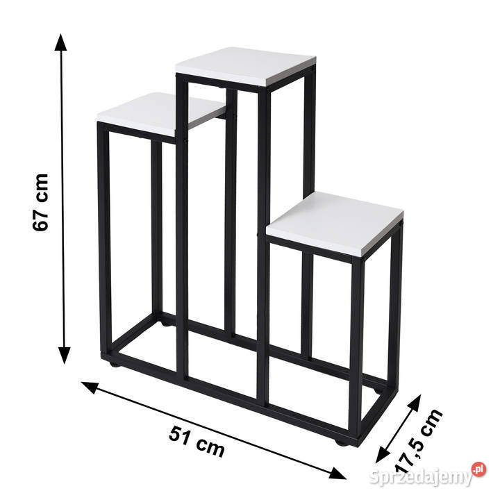 Kwietnik stojący metalowy piętrowy stojak na 3 wielkopolskie Poznań