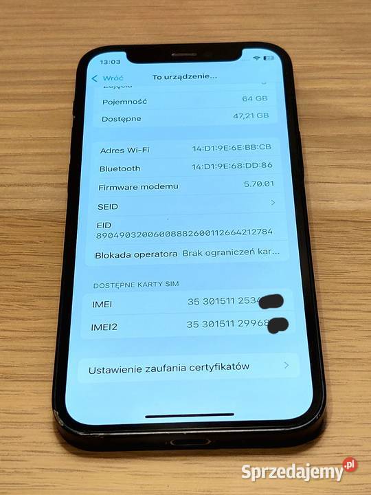 iPhone 12 mini 64GB 75 Czarny Warszawa