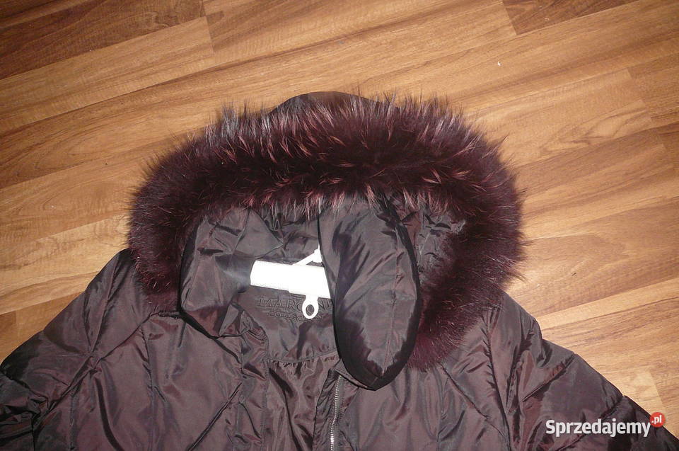 Płaszcz zimowy L Marconi z kapturem obszycie lis Zimowa  Wrocław