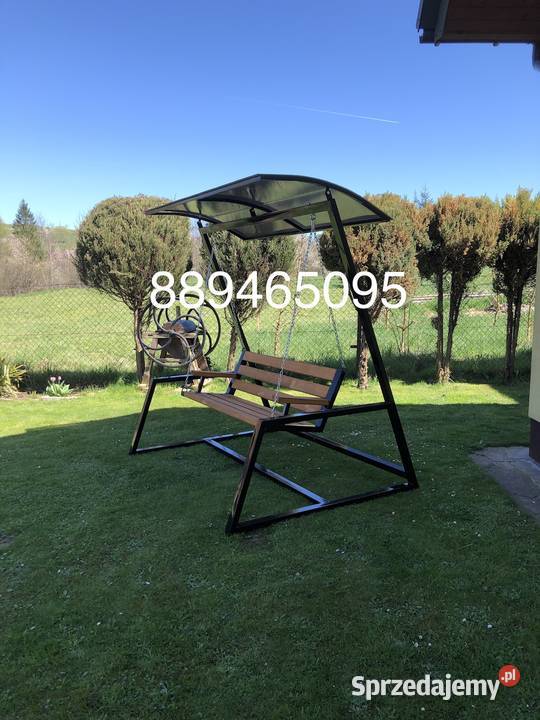 Huśtawka ogrodowa z daszkiem loft metalowa podkarpackie