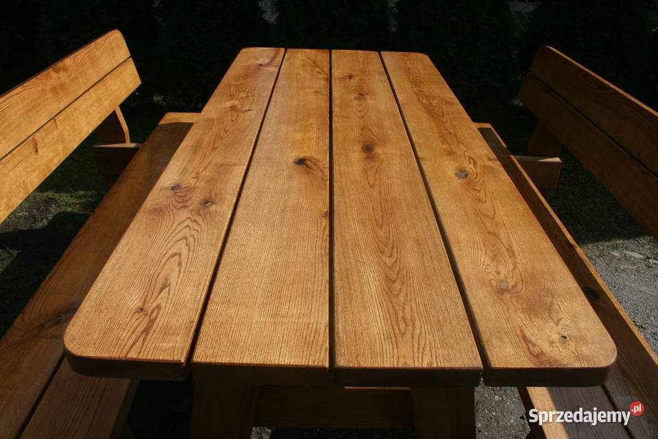 Meble ogrodowe dębowe Solidny stół dębowy plus małopolskie Myślenice sprzedam