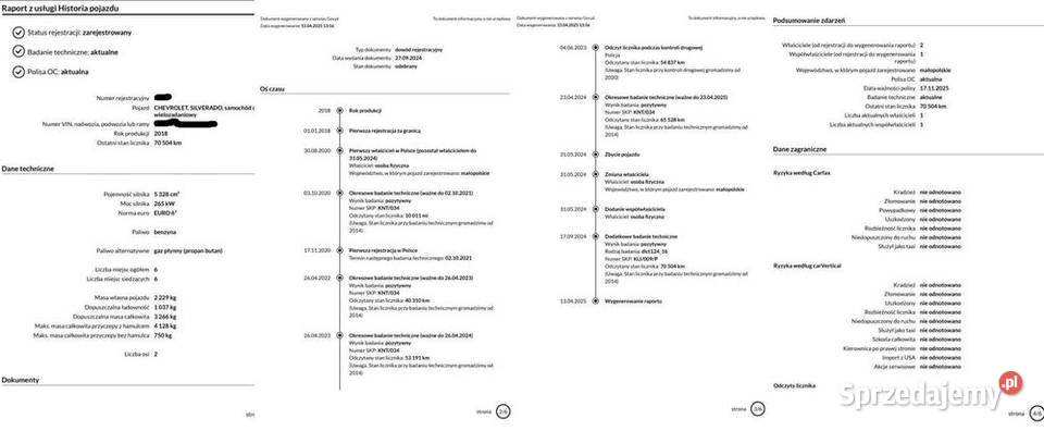 Chevrolet Silverado Bezwypadkowy LPG 4x4 HAK garażowany Bochnia sprzedam