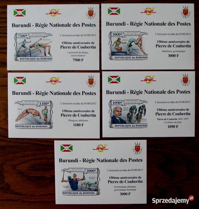 Burundi Pierr Coubertin Filatelistyka Oborniki