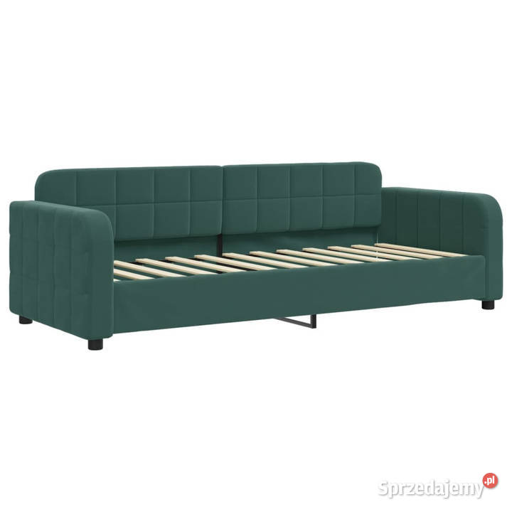 Sofa rozsuwana z szufladami ciemnozielona