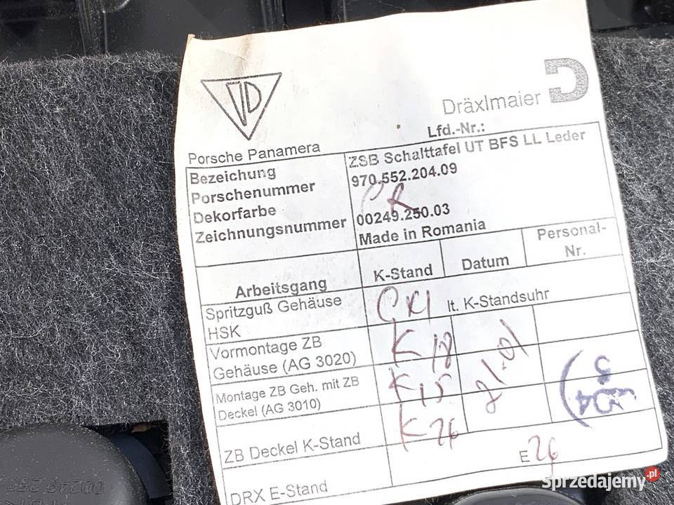 SCHOWEK PASAŻERA PORSCHE PANAMERA SportowyCoupe osobowe Schowki, półki