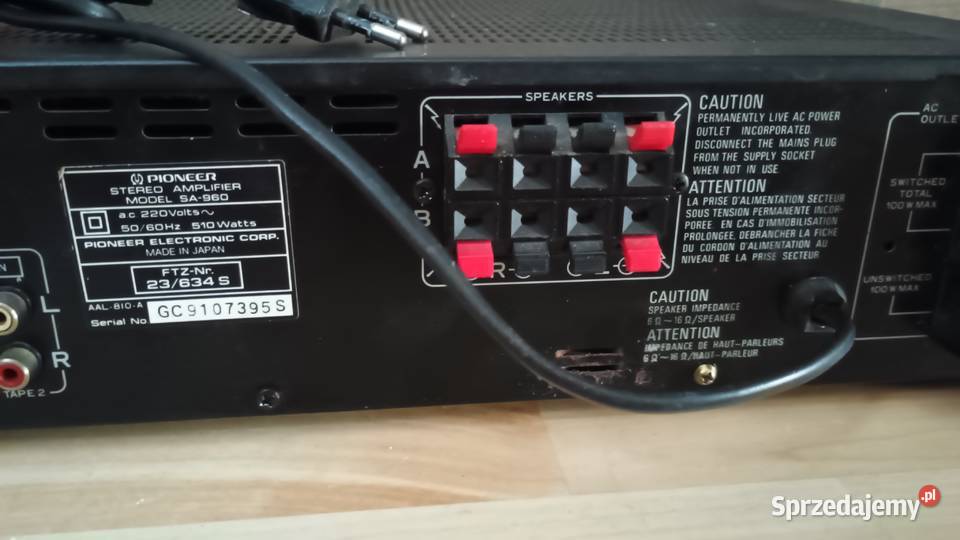 Wzmacniacz Pioneer SA960 510W lubelskie Lubartów