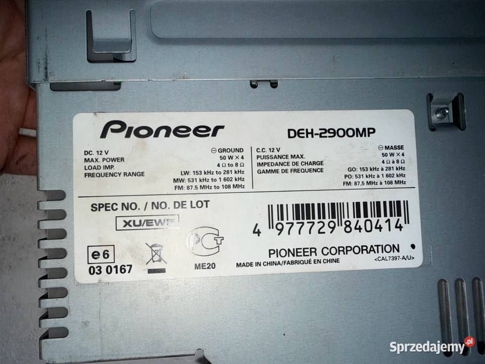 Radio CD Pionnier DEG2500MP wielkopolskie Ostrów Wielkopolski