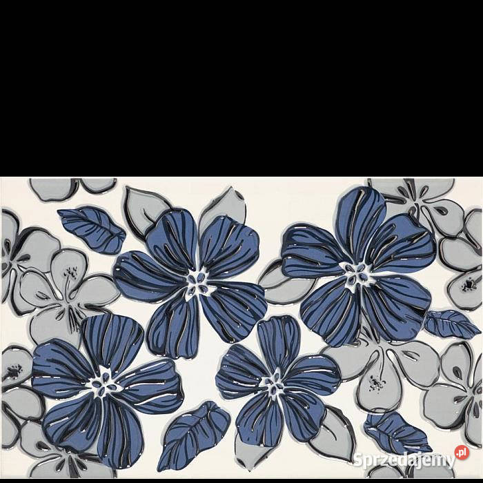 Dekor Vivian blue Kwiat 25 x 40 Paradyż płytki Białogard