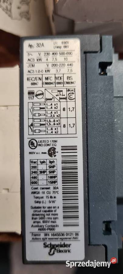 Styczniki Telemecanique 55KW 4KW Wiśniowa