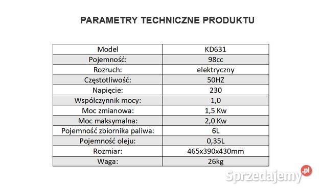 Agregat prądotwórczy jednofazowy 15 2Kw KD631 Przyłęki sprzedam