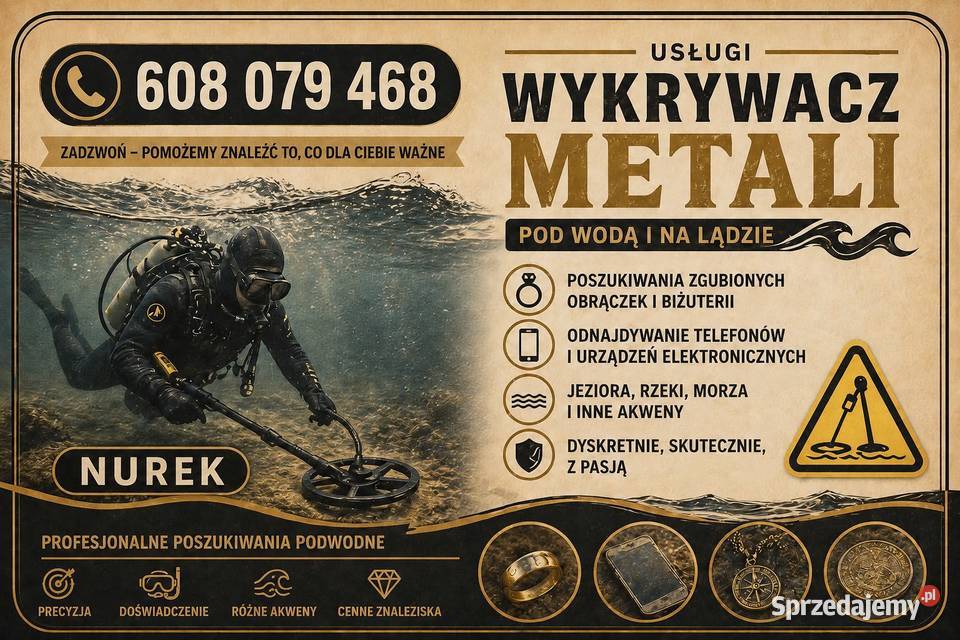 Usługi wykrywaczem metali 24/7 tel 608079468