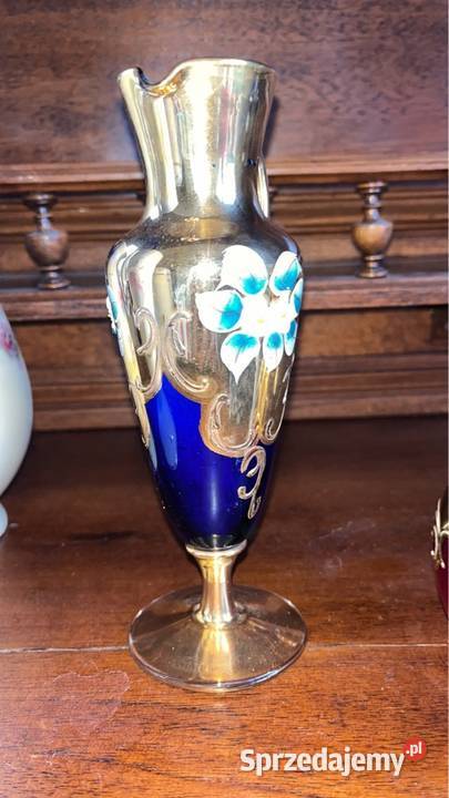 Amfora Bohemia Kobaltowe szkło Ręcznie wykonany pomorskie Gdańsk