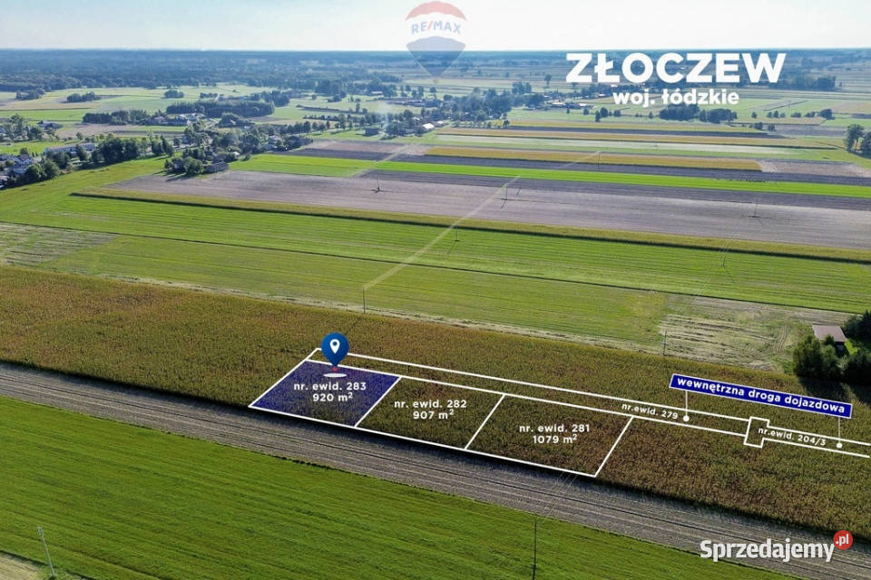 Działka z warunkami zabudowy 920 m utwardzona Sprzedaż Złoczew