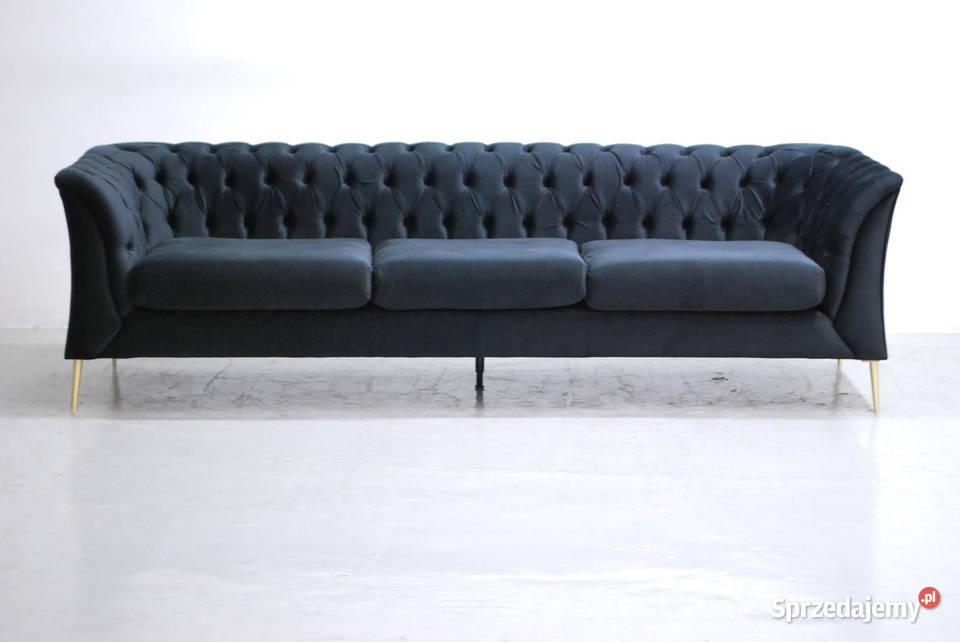 SBJ DESIGN WIELKA SOFA 3 kanapa czarny welur Poznań sprzedam