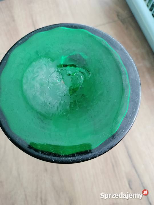Zielony szklany dzbanek do kompotu konwalie Choszczno