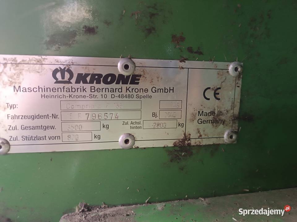 Prasa Krone Comprima F155XC Rotor Gręblin sprzedam