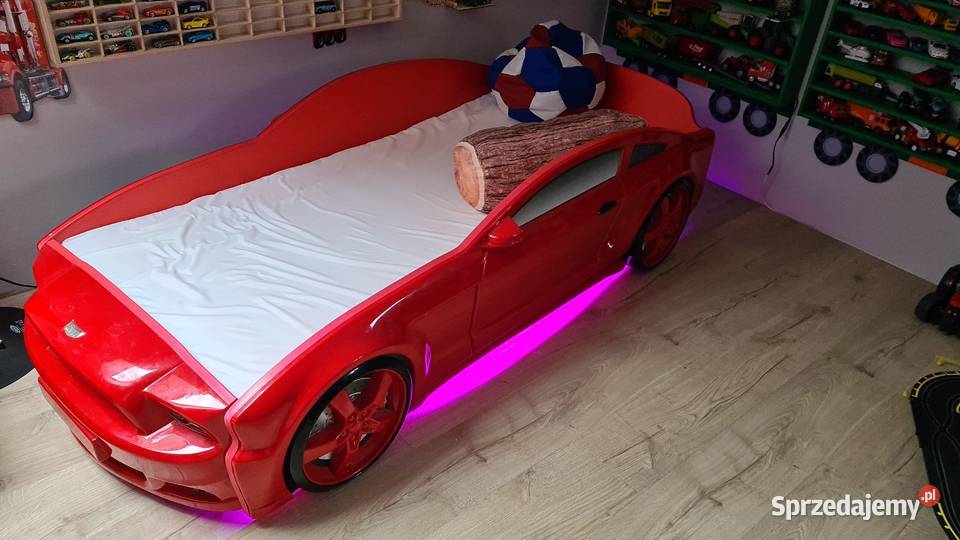 Łóżko dziecięce czerwone AUTKO 3D LED mazowieckie