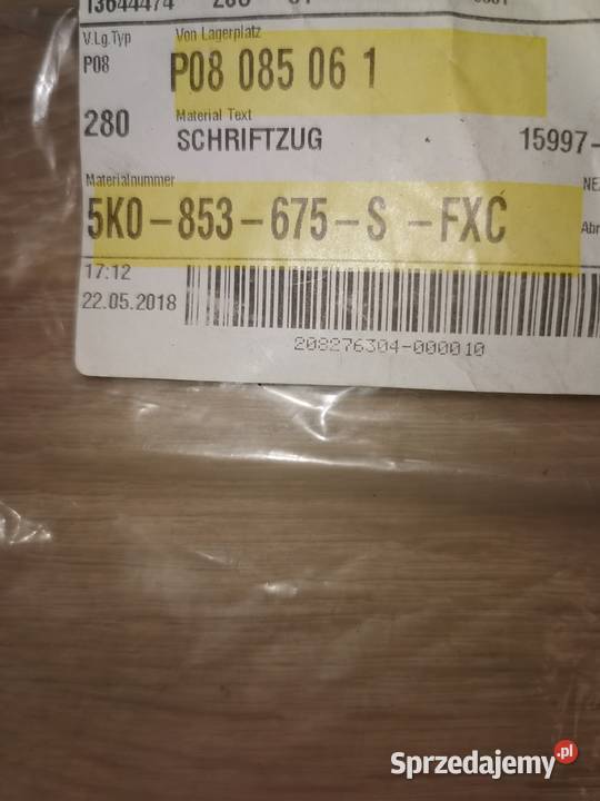 ORYGINAU NOWY EMBLEMAT KLAPY TYŁ VW PASST B7 Karoseria pomorskie Luzino