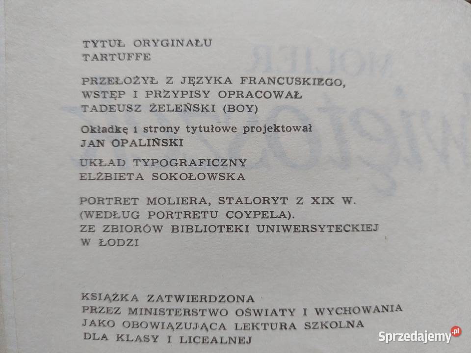 lektura Świętoszek Molier