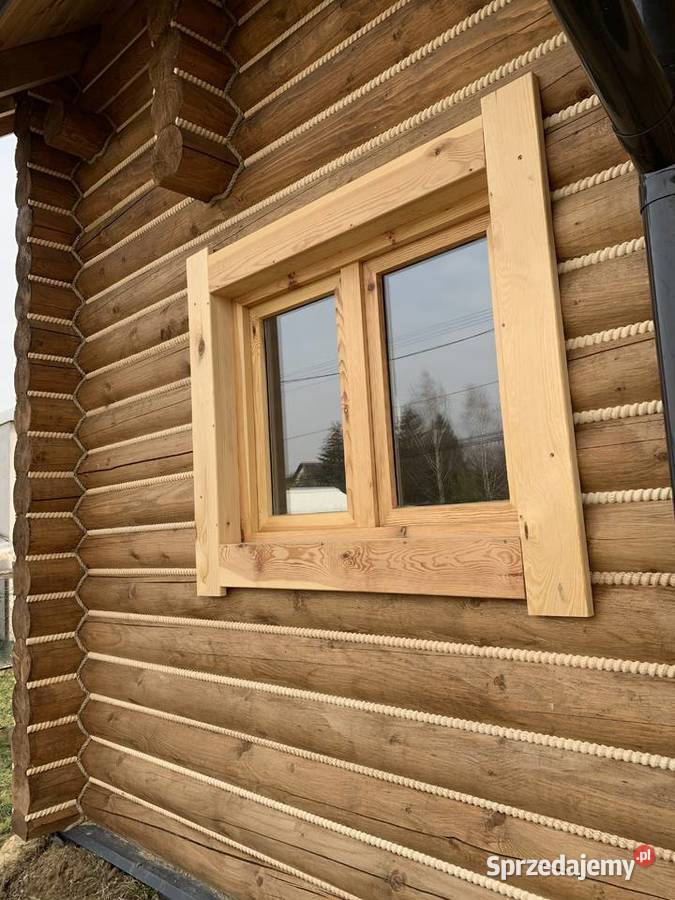 OKNO DREWNIANE STAŁE Z SZYBĄ