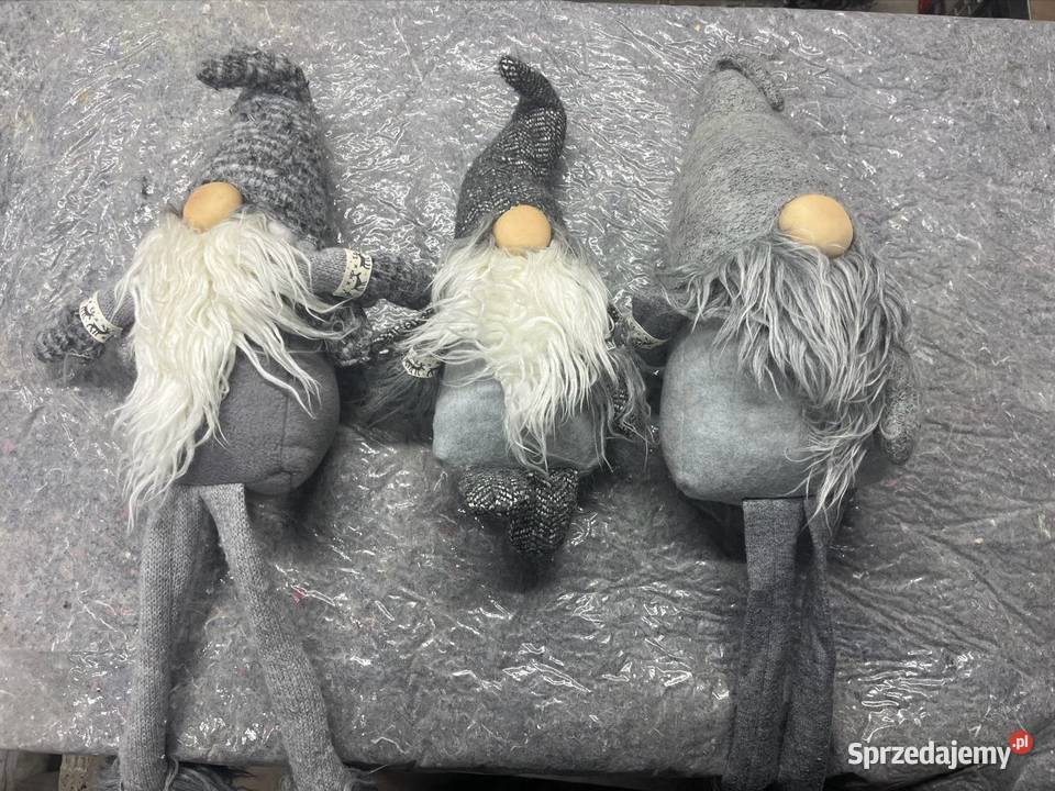 Zestaw 3 krasnali świątecznych szary Jarocin