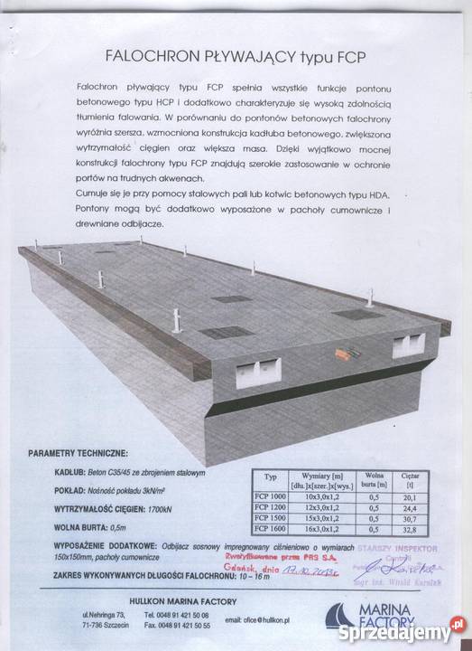 Sprzedam pontony wysokoobciążalne Szczecin sprzedam