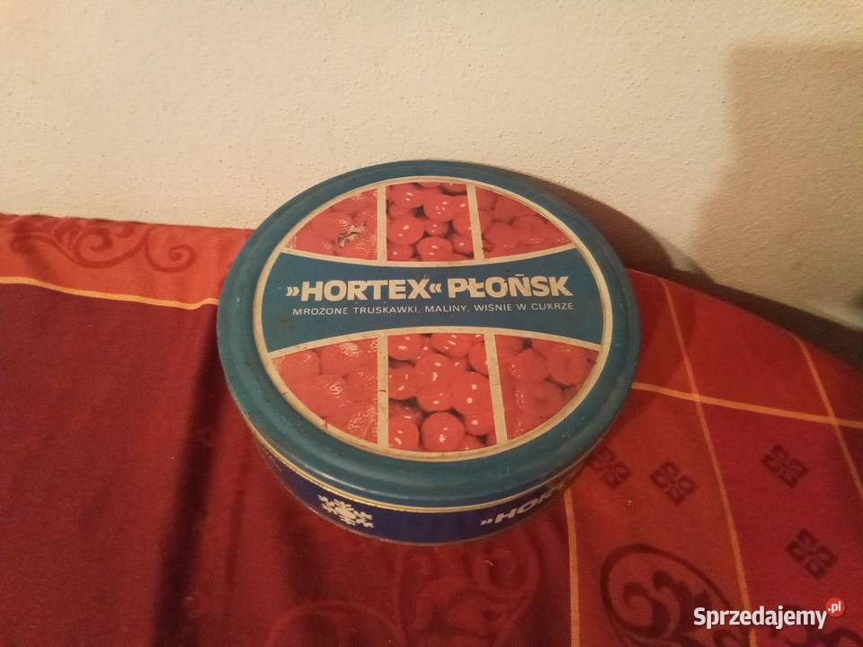 Stara duża puszka PRL Hortex Warszawa