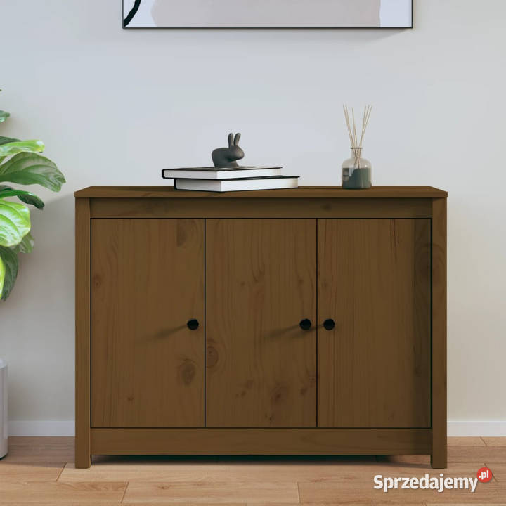 Szafka miodowy brąz 100x35x74 lite drewno