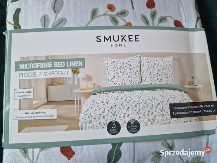 NOWA Pościel z mikrofazy 160x200 Smukee kwiaty beżowy Wrocław