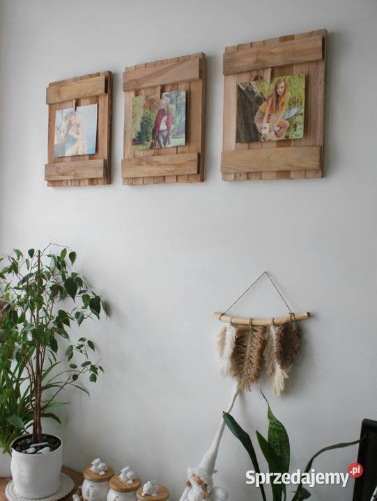 3x ramka drewniana na zdjecie obraz tryptyk Krosno