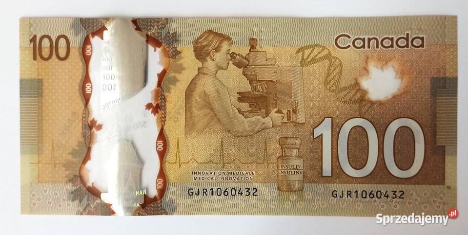100 2011 r Kanada banknot polimerowy dolnośląskie Wrocław