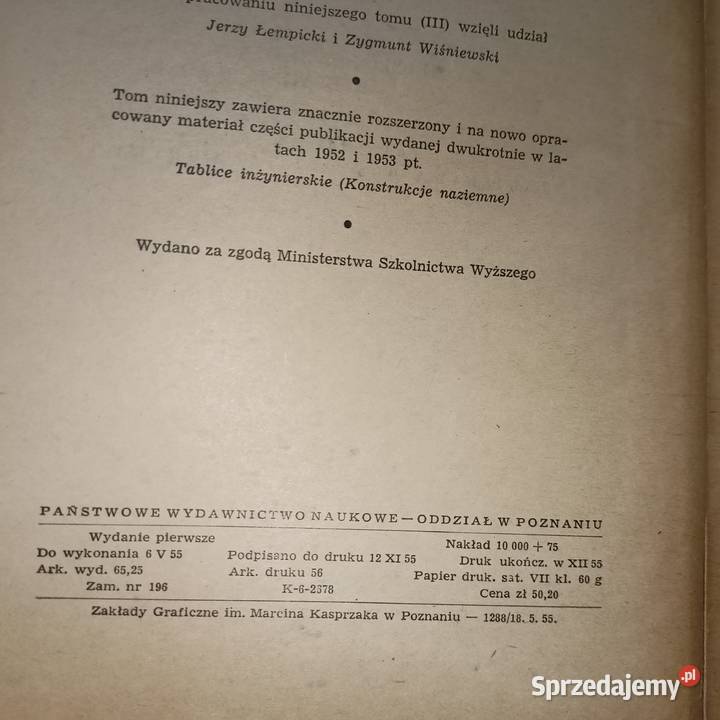 Tablice inżynierskie konstrukcje drewniane Książki naukowe i popularnonaukowe Gdańsk sprzedam