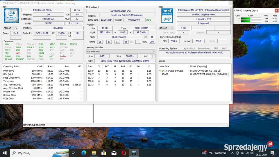 Mocne i Piękne Lenovo G5070 i78GbDDRNowySSD Ćmielów