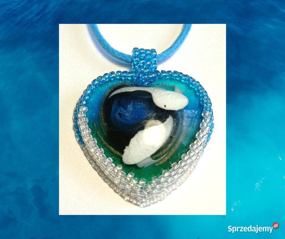 WISIOREK Z ŻYWICĄ serce błękitne Naszyjniki Warszawa