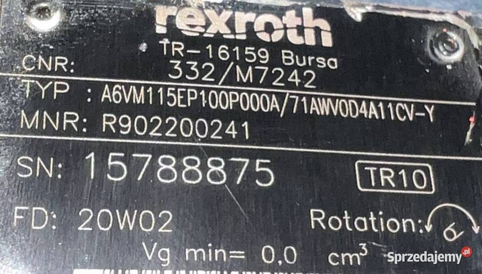 Rexroth A6VM115EP100P000A 71AWV0D4A11CV Y Poznań