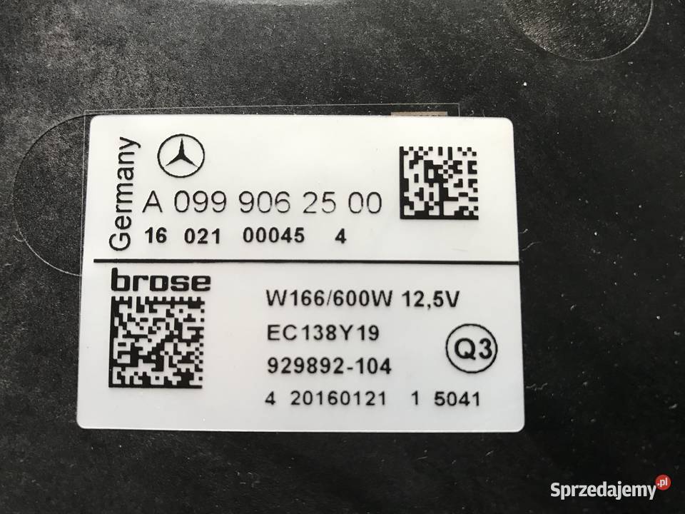 MercedesBenz WENTYLATOR GLE GLS ML GL W166 X166 Wentylatory chłodnicy Katowice