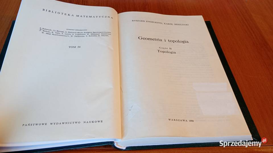 Geometria i topologia Sieklucki Engelking cz 2 Rok wydania 1980 Gdańsk sprzedam