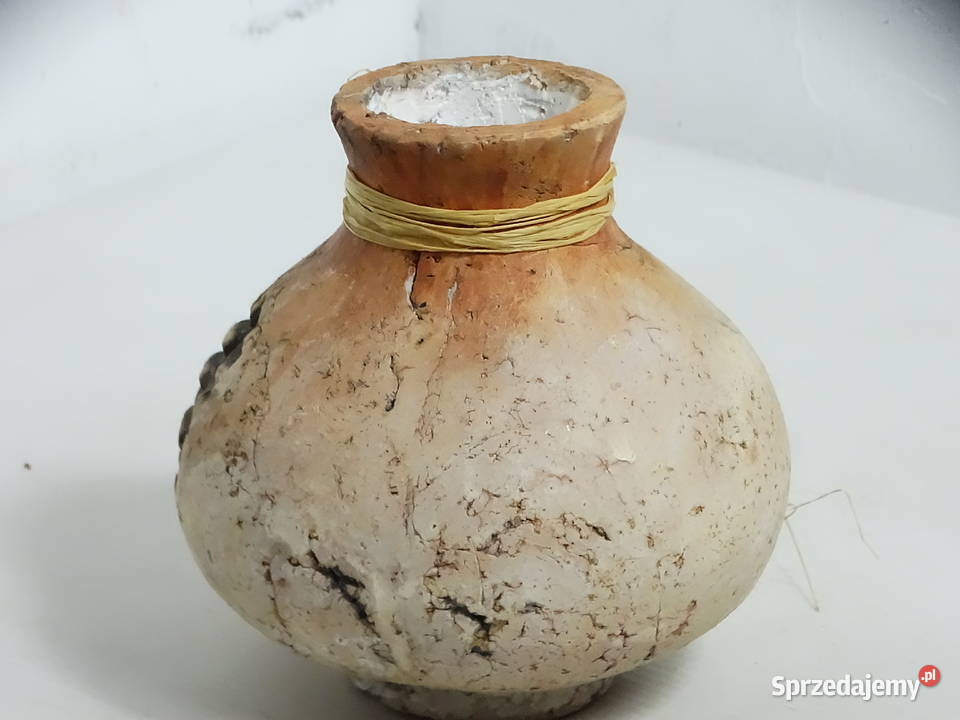 Ceramiczny wazonik retro z symbolem Podwójnego Biłgoraj