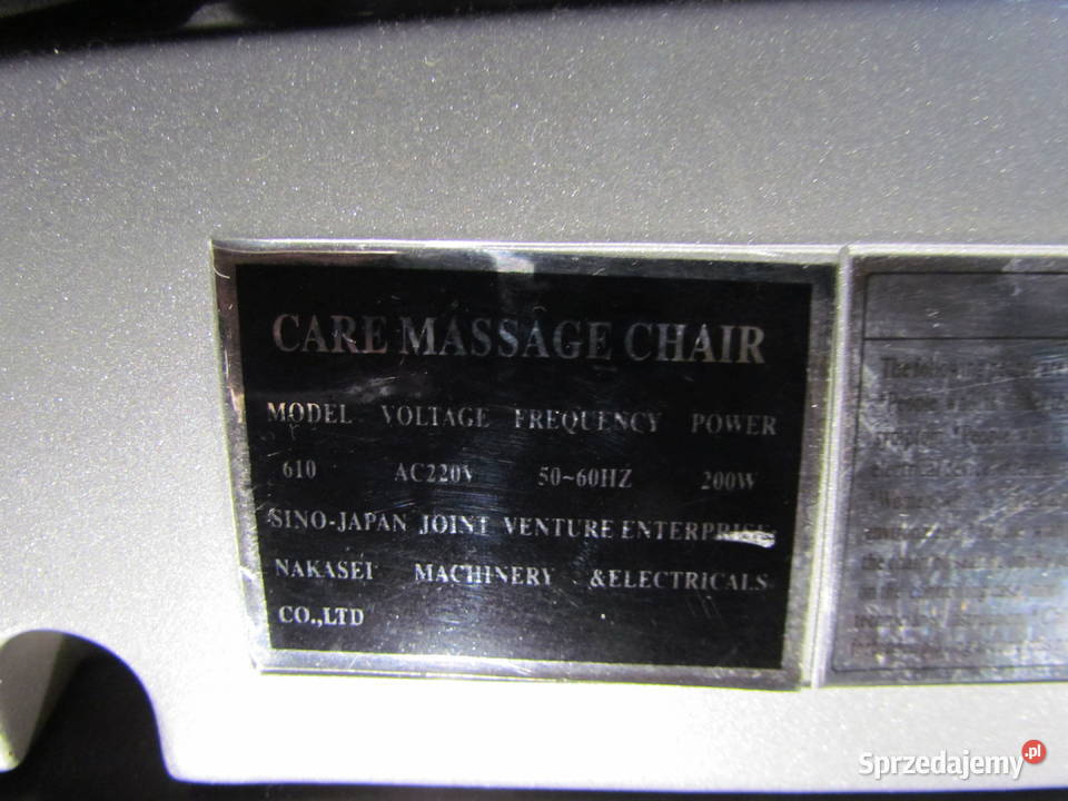 Care Massage Chair Model 610 Fotel Masujący Pozostałe Świętochłowice