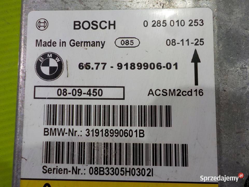 BMW 1 E87 09 sensor modul AIRBAG 9189906 Części samochodowe Suków