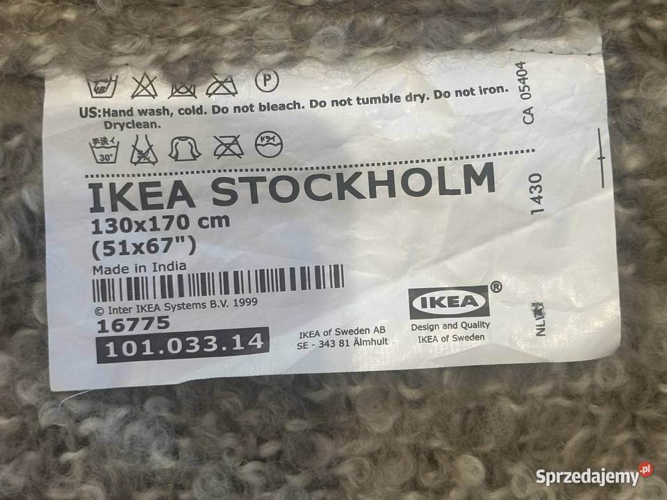 Koc IKEA STOCKHOLM pled beżowy 130x170 beżowy łódzkie Łódź sprzedam