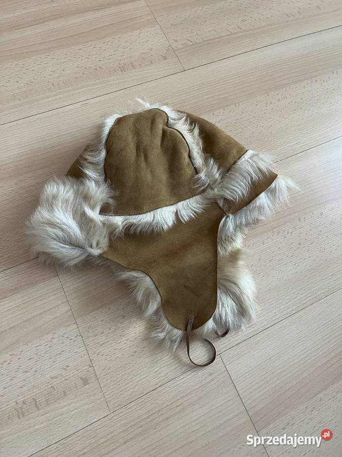 Czapka uszatkapilotka z naturalnego futra Banana Pozostałe Gdańsk