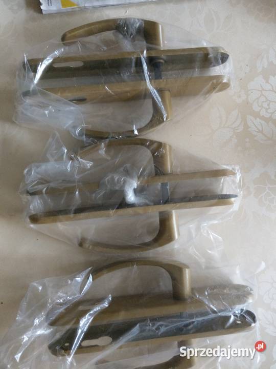 Klamka z długim szyldem 90 mm złota na wkładkę Ciechocinek sprzedam