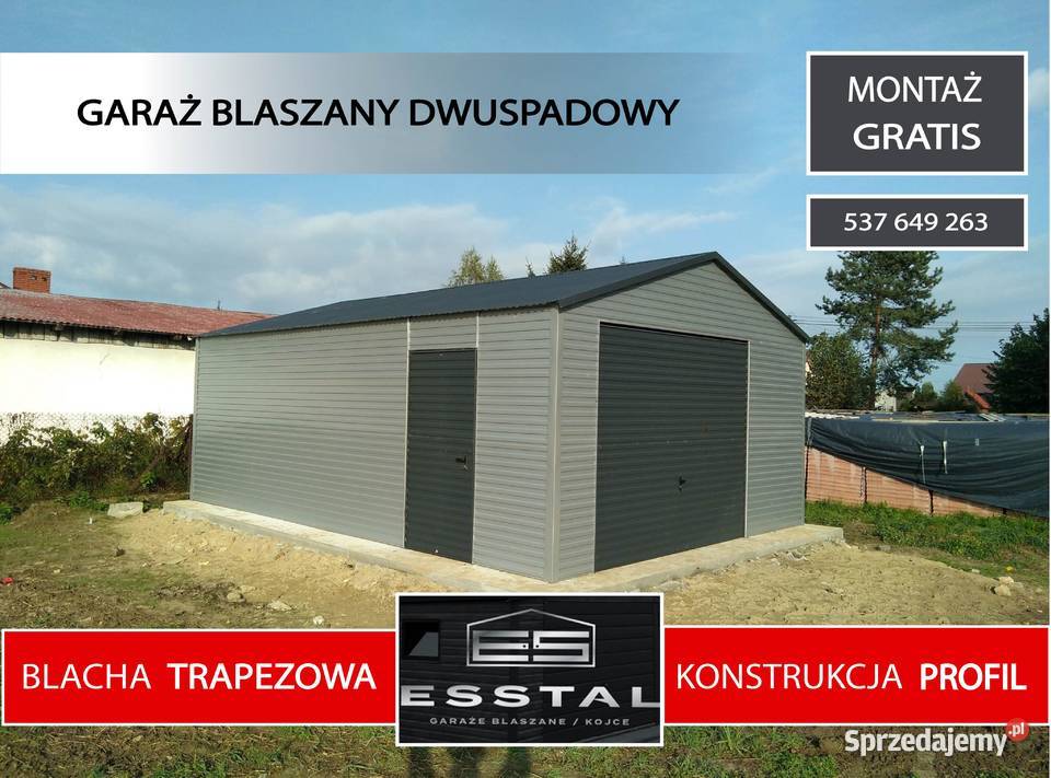 Garaż Blaszany POPIELATY 3x8 Blaszak Garaże kujawsko-pomorskie Świecie