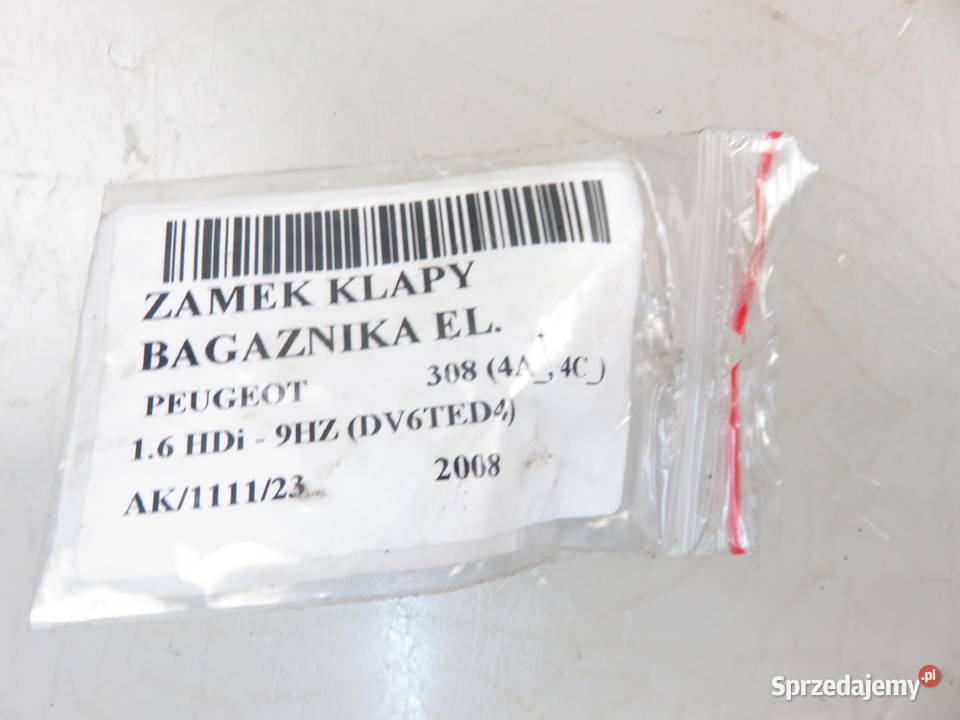 ZAMEK KLAPY PEUGEOT 308 9660403880 osobowe