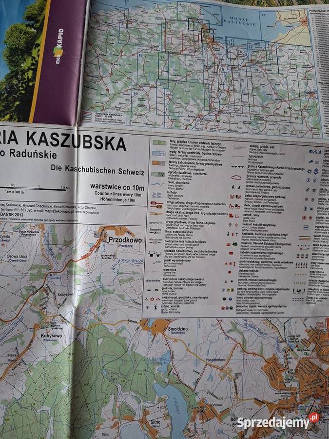 Szwajcaria Kaszubska 130 000 dwustronna mapa małopolskie Kraków