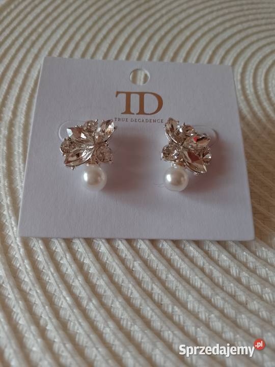 Bogato zdobione kolczyki perły biznesowe z małopolskie sprzedam