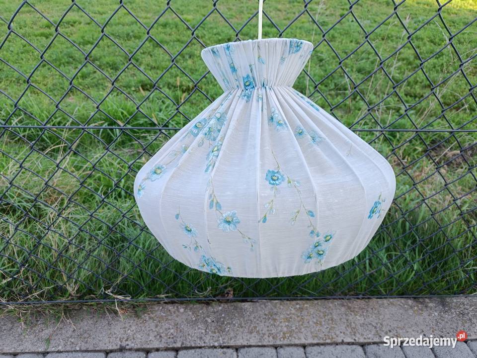 LAMPA wisząca sufitowa materiałowa jasna kwiaty Brzostek